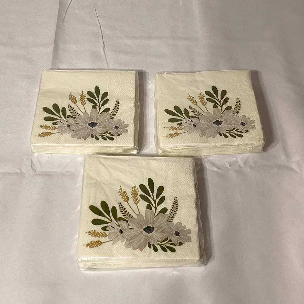 Celebrate It Set of 3 4.9 in by 4.9 in Floral Napkins - 72 total